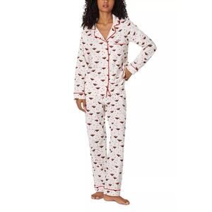 NEW BEDHEAD PJS espresso kisses long sleeve pajama set in white